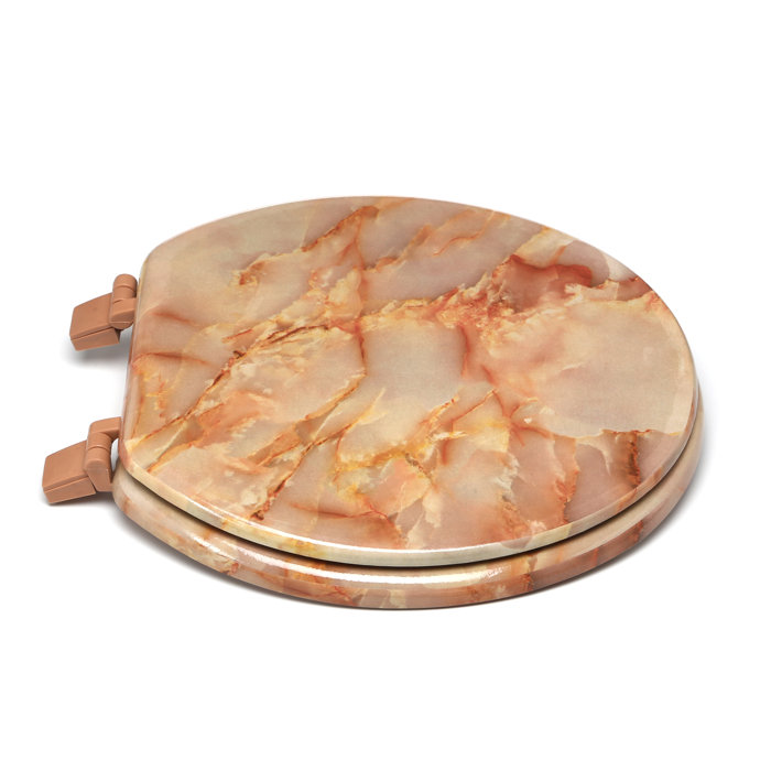 Trimmer Marbleized Molded Wood Round Toilet Seat & Reviews Wayfair